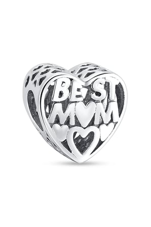 Best Mom Kalp 925 Ayar Gümüş Charm