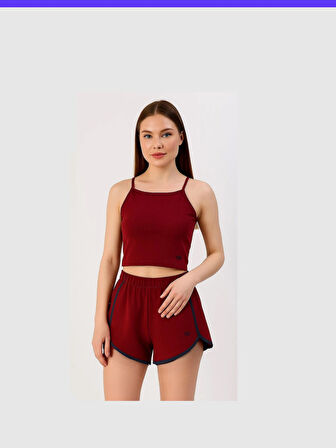 Fibula Moda Bordo Kadın Crop