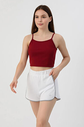 Fibula Moda Bordo Kadın Crop
