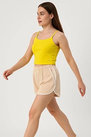 Fibula Moda Sarı Kadın Crop