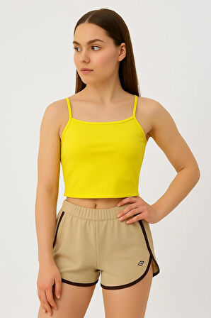 Fibula Moda Sarı Kadın Crop