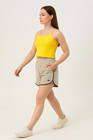 Fibula Moda Sarı Kadın Crop