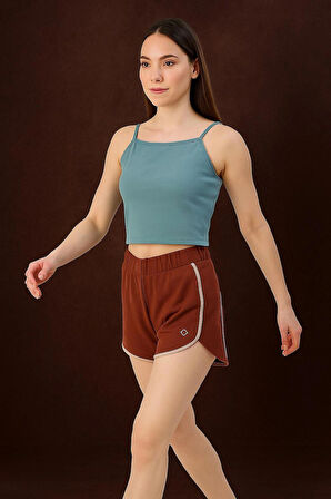 Fibula Moda Turkuaz Kadın Crop