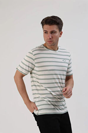  Fibula Moda Çizgili Erkek T-Shirt