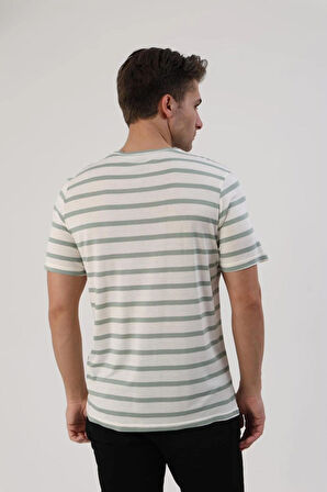  Fibula Moda Çizgili Erkek T-Shirt
