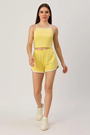 Fibula Moda Sarı Kadın Şort