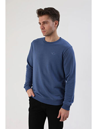 Fibula Moda Erkek İndigo Sweatshirt