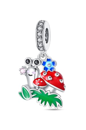 Şirin Kırmızı Kabuklu Salyangoz Sallantılı Charm