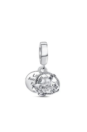 Ayı, Tilki Ve Sincap Sallantılı 925 Ayar Gümüş  Charm