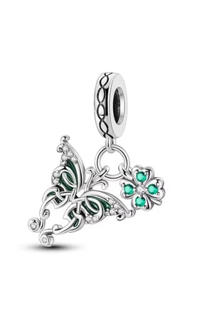 Kelebek ve Yonca Sallantılı Charm