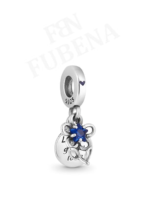 Çiçek Çift Sallantılı 925 Ayar Gümüş Charm