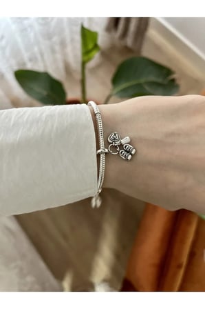 Biberon Ve Ayakkabı Sallantılı 925 Ayar Gümüş Charm