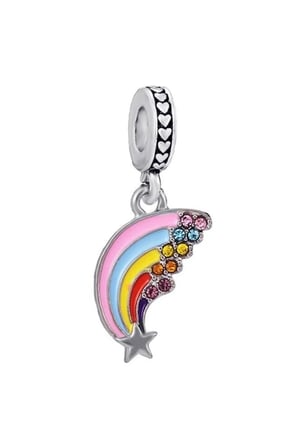 Gökkuşağı Sallantılı 925 Ayar Gümüş  Charm