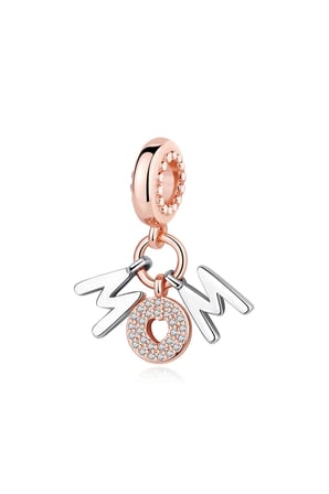 Rose Mom Sallantılı 925 Ayar Gümüş Charm