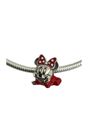 Kırmızı Minnie Silüeti 925 Ayar Gümüş Charm