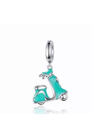 ,Sallantılı Barbi Scooterı 925 Ayar  GümüşCharm