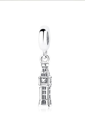  Gümüş Renk Big Ben Sallantılı 925 Ayar Gümüş Charm