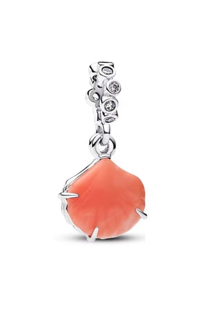 Pembe Mercan Kayalığı Sallantılı 925 Ayar Gümüş Charm