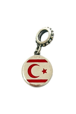 Yerli Üretim Türk Bayrak Sallantılı 925 Ayar Gümüş Charm