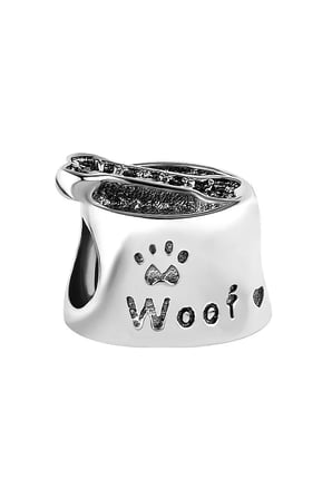  Köpek mama kabı ve Kemik 925 Ayar Gümüş Charm