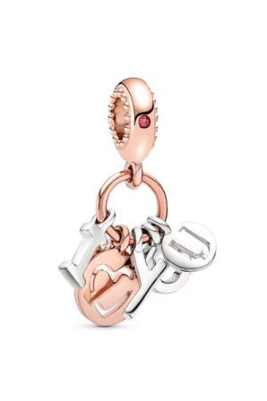 I <3 You Sallantılı 925 Ayar Gümüş Charm