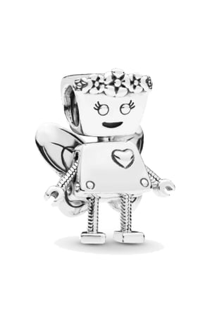 Melek Kanatlı Robot 925 Ayar Gümüş Charm