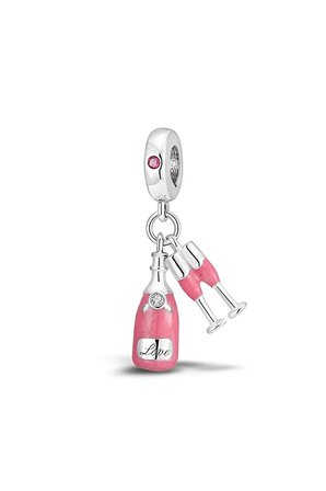  Pembe Şampanya ve Kadehleri Sallantılı Charm