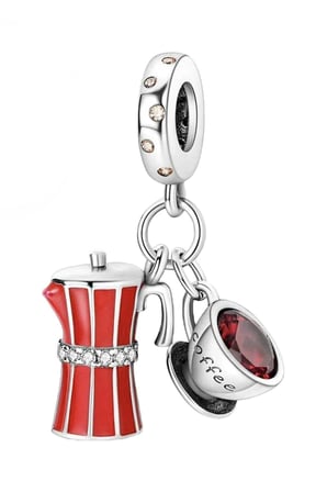 Kırmızı Pot Makinesi ve Kahve Sallantılı Charm
