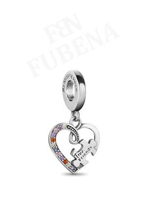  Puzzle Parçası ve Kalpli Arkadaşlık Sallantılı 925 Ayar Gümüş Charm