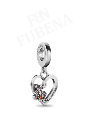  Puzzle Parçası ve Kalpli Arkadaşlık Sallantılı 925 Ayar Gümüş Charm