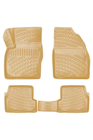 Ford Focus 2 2008 Araca Özel Tasarım 3D Havuzlu Bej Paspas