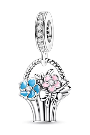 Bir Sepet Çiçek Sallantılı Charm