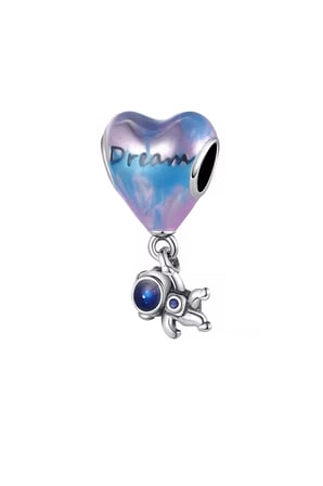 Balon Tutan Astronot 925 Ayar Gümüş Charm