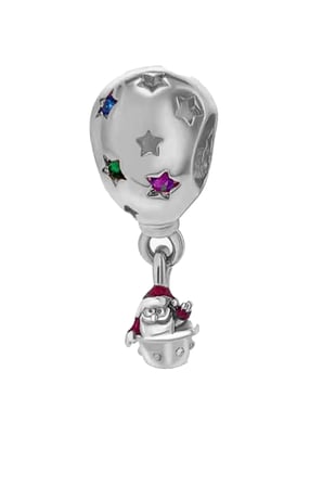  Noel Baba Sallantılı Balon 925 Ayar Gümüş Charm