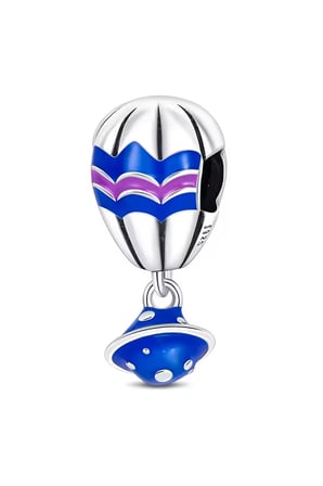 Saturn Sallantılı Sıcak Hava Balonu 925 Ayar  Gümüş Charm