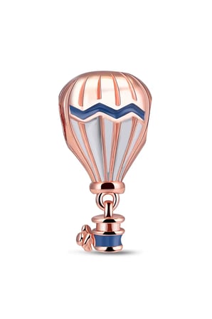  Rose Renkli Sıcak Hava Balonu 925 Ayar Gümüş Charm