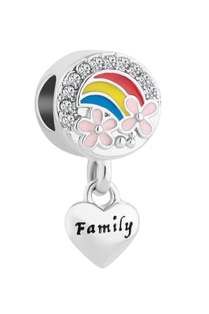 Aile Gökkuşağı 925 Ayar Gümüş Charm