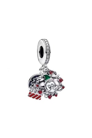 Mickey'in Noel Mucizesi Sallantılı 925 Ayar Gümüş Charm