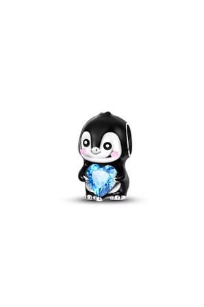  Buz Kalpli Penguen 925 Ayar  Gümüş Charm