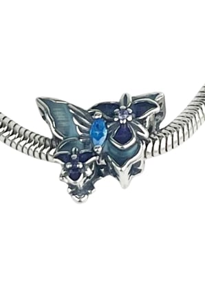 Mavi Kanatlar Kelebek 925 Ayar Gümüş Charm