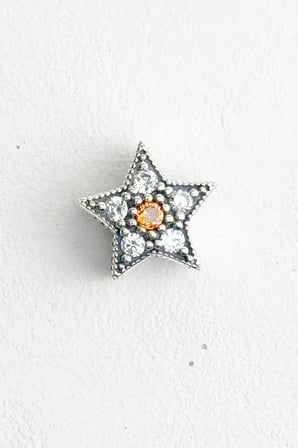 Yerli Üretim Taşlı Yıldız 925 Ayar Gümüş Charm