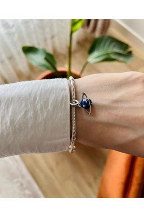  Gezegen Sallantılı 925 Ayar Gümüş  Charm