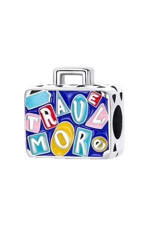 Travel More Yazılı Seyahat Çantası Boncuk Charm