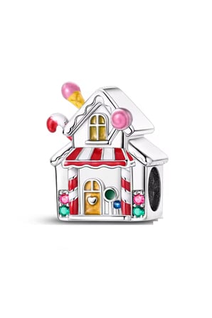 Şeker Kaplı Noel Ev Boncuk Charm