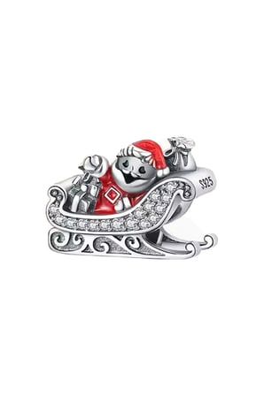 Taşlı Noel Baba Kızağı Boncuk Charm