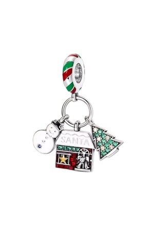 Kardan Adam, Karlı Ev ve Noel Ağacı Sallantılı Charm