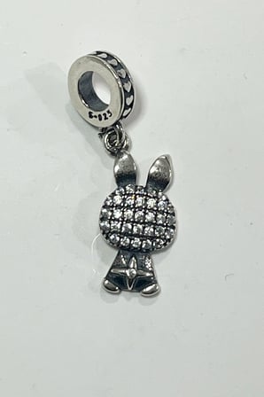 Yerli Üretim  Taşlı Parıltılı Tavşan Sallantılı Charm