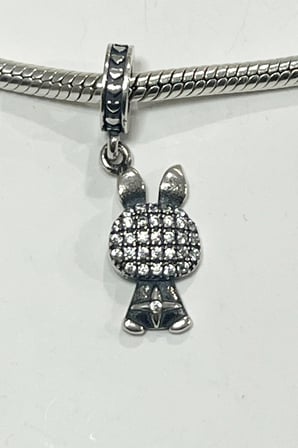 Yerli Üretim  Taşlı Parıltılı Tavşan Sallantılı Charm