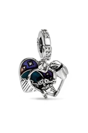 Wall-E & Eve Kalp Sallantılı 925 Ayar  Gümüş Charm