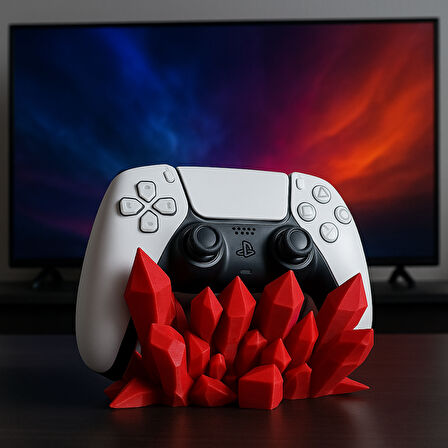 PS5 DualSense Uyumlu Kırmızı Kristal Gamepad Standı